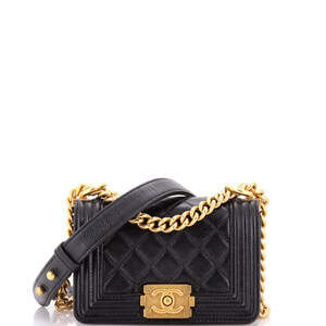 Chanel Boy Flap Bag Quilted Caviar Mini #240541C43B